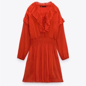ZARA SHORT RUFFLED DRESS BRAND NEW WITH TAGS XS